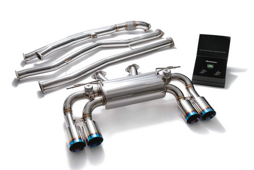 BMW Stainless Steel Valvetronic Catback Exhaust System with Blue Coated Tips - Armytrix BMF87-QC38B