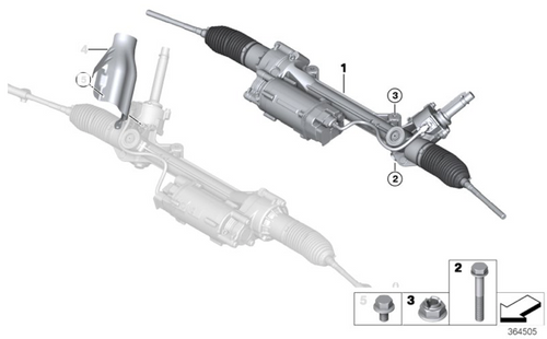 BMW Electric Power Steering Rack - Genuine BMW 32107852660 (#1 in diagram)