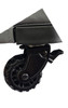 Two caster wheels with brake.