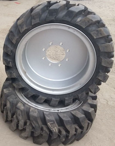 (2- tires with wheels) solid 33x12-20 / 12-16.5 Skid-steer loader tire 331220