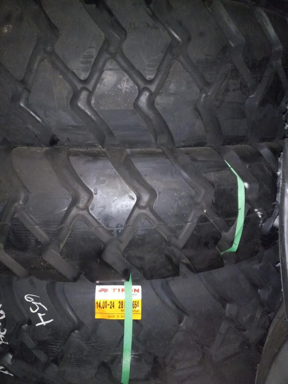14.00-24 tire TIRON 654 E3 28 ply rating tube type (4-Tires)