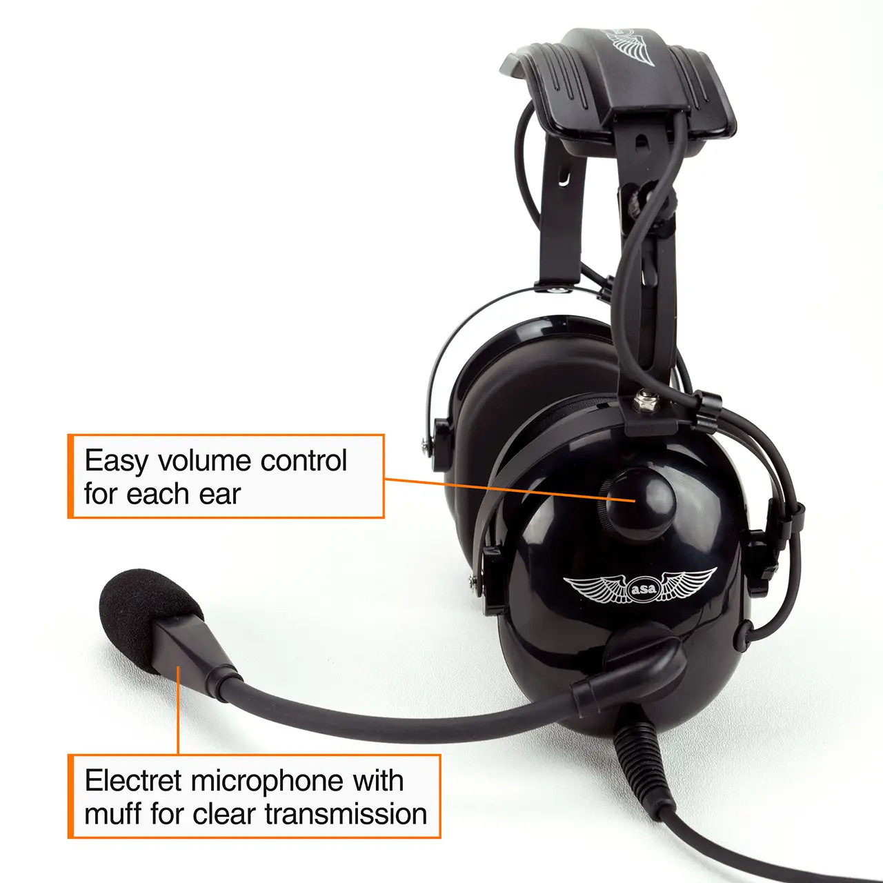 American classic equipment headset 1インチ ASA Noise-Canceling Pilot Headset + Bag | Lifetime Warranty