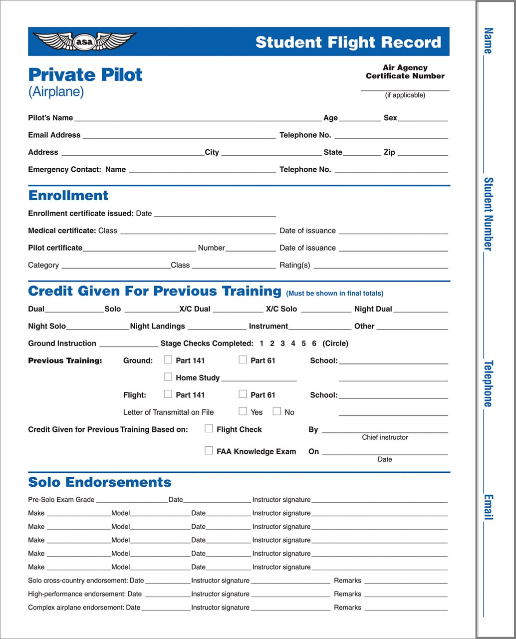 Student Flight Record: Private | ASA