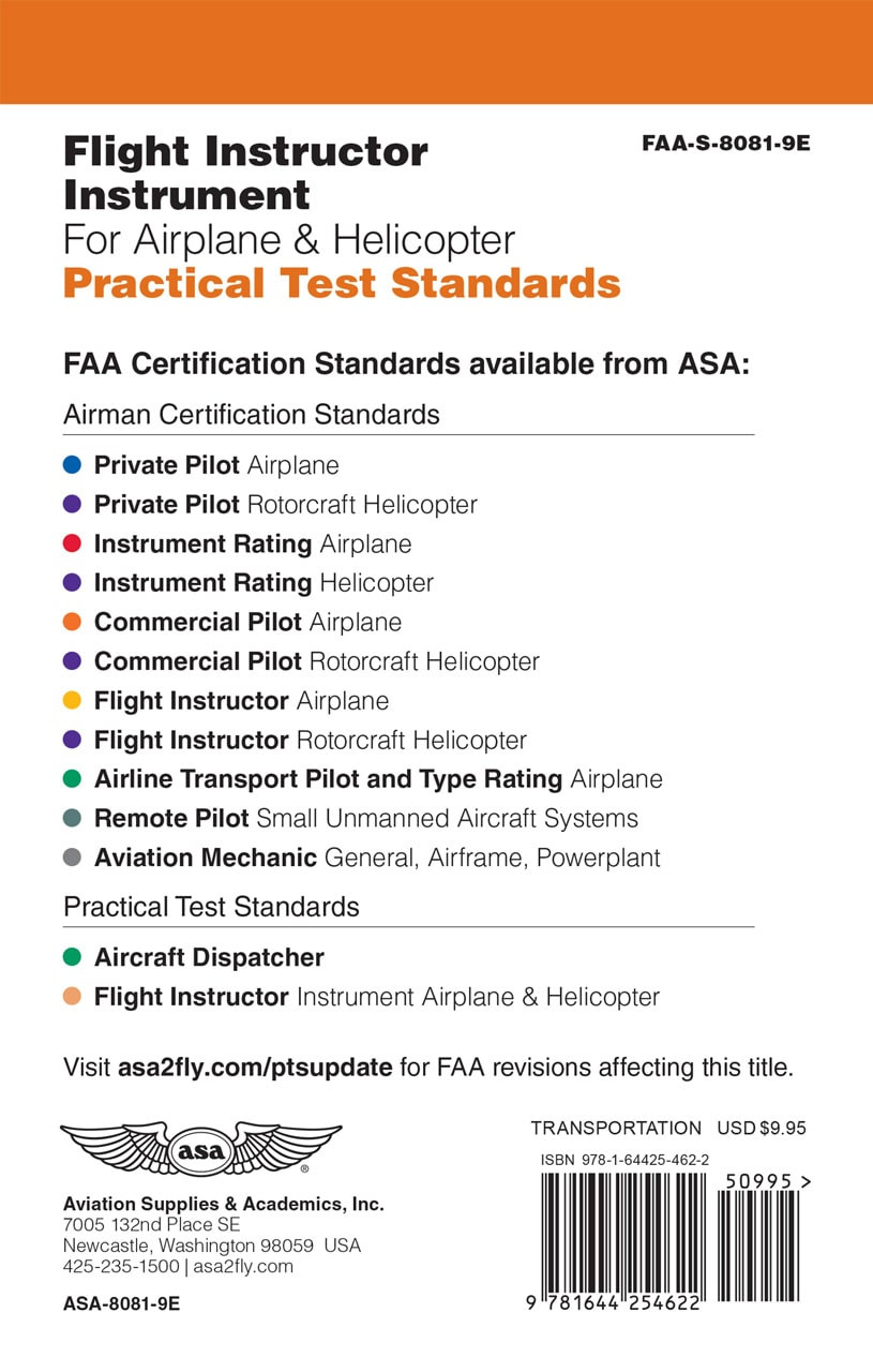 Flight Instructor Instrument Airplane Helicopter PTS 8081-9E
