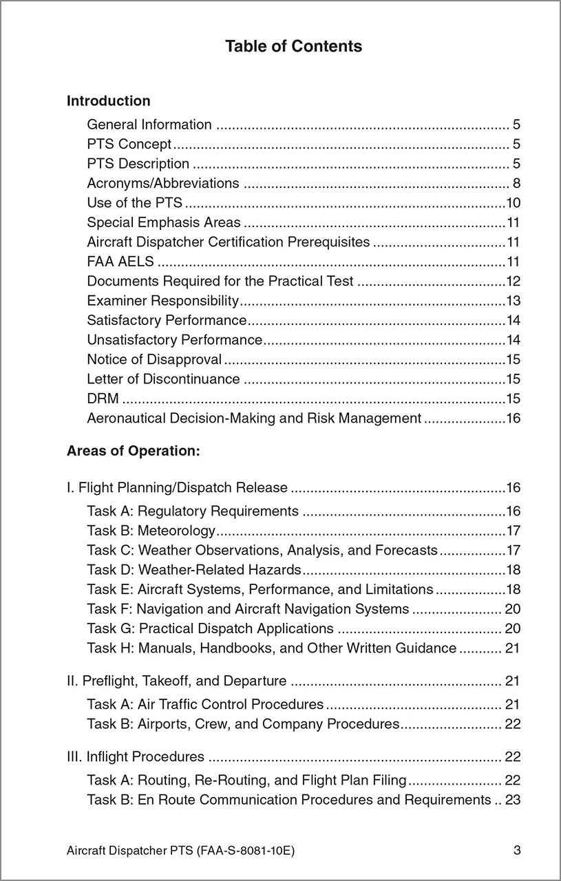 Aircraft Dispatcher Practical Test Standards (eBook PD)