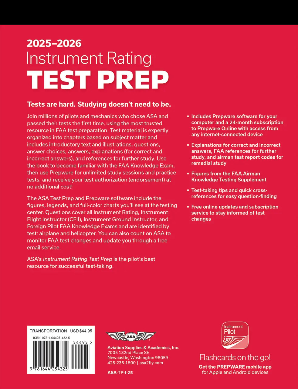2025-26 Instrument Rating Test Prep eBook & Prepware Software