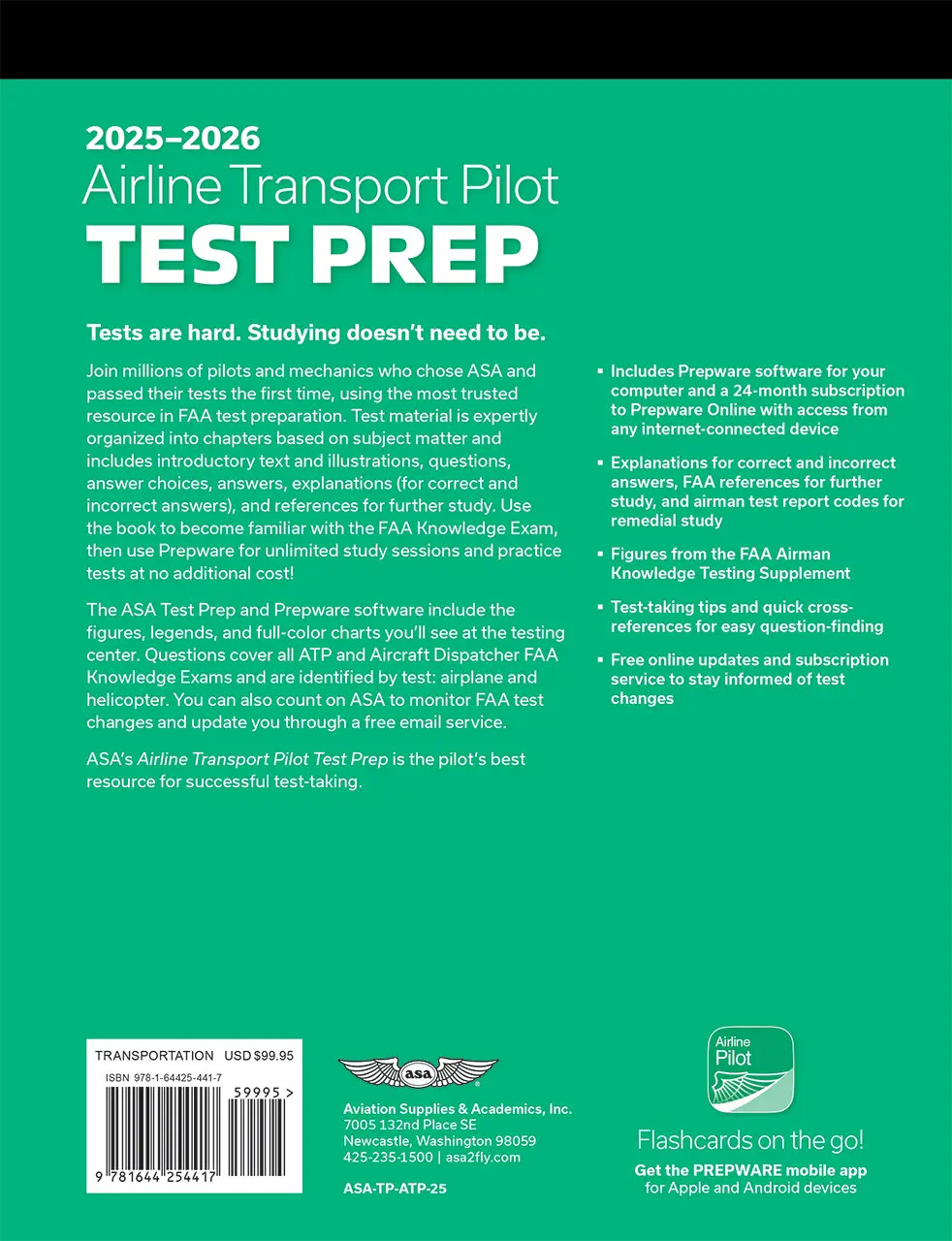 2025-26 Airline Transport Pilot Test Prep eBook & Prepware Software