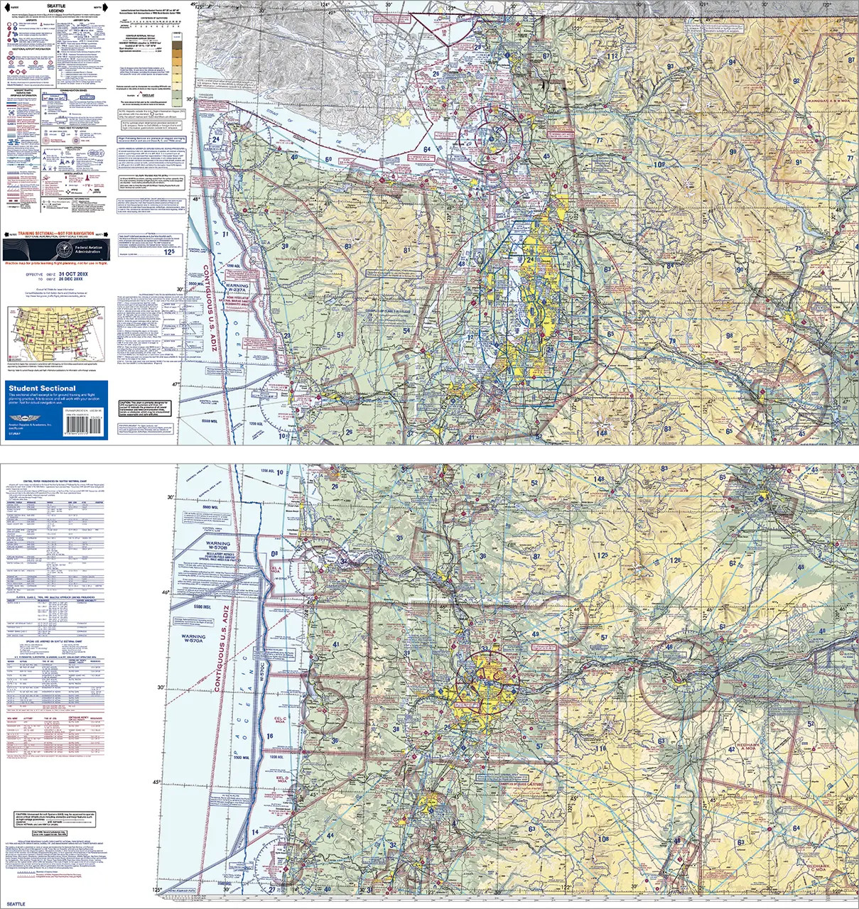 洋書 Aeronautical Charts & Related P1992 - 94 Student Sectional Aeronautical Chart Study Tool