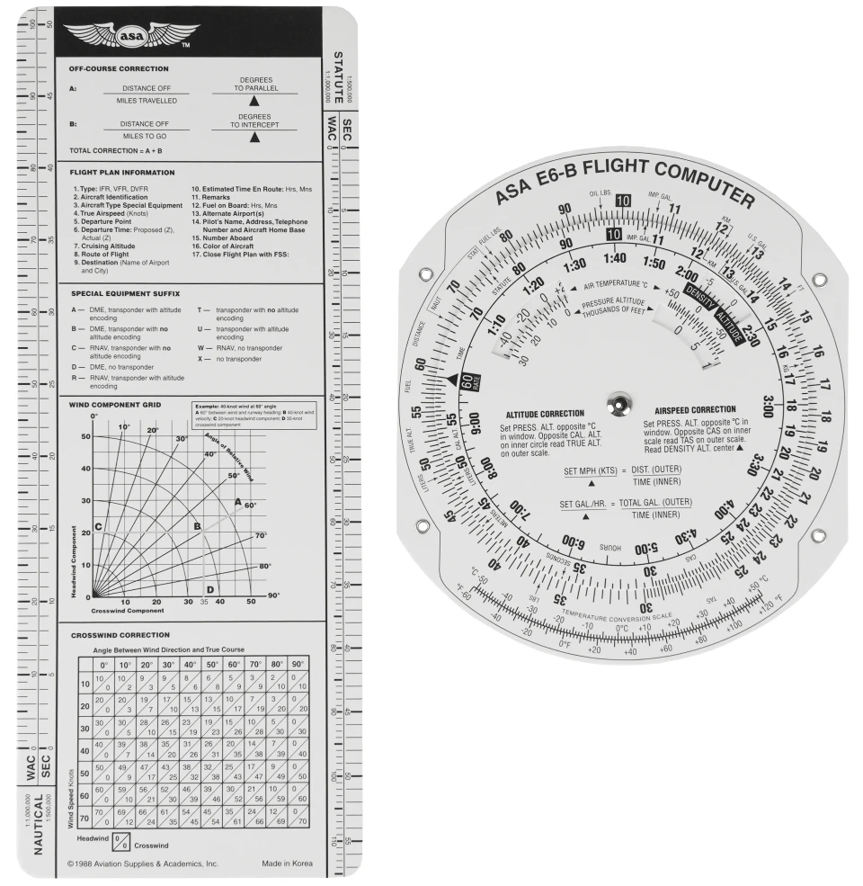 Paper E6-B Flight Computer for flight planning purposes
