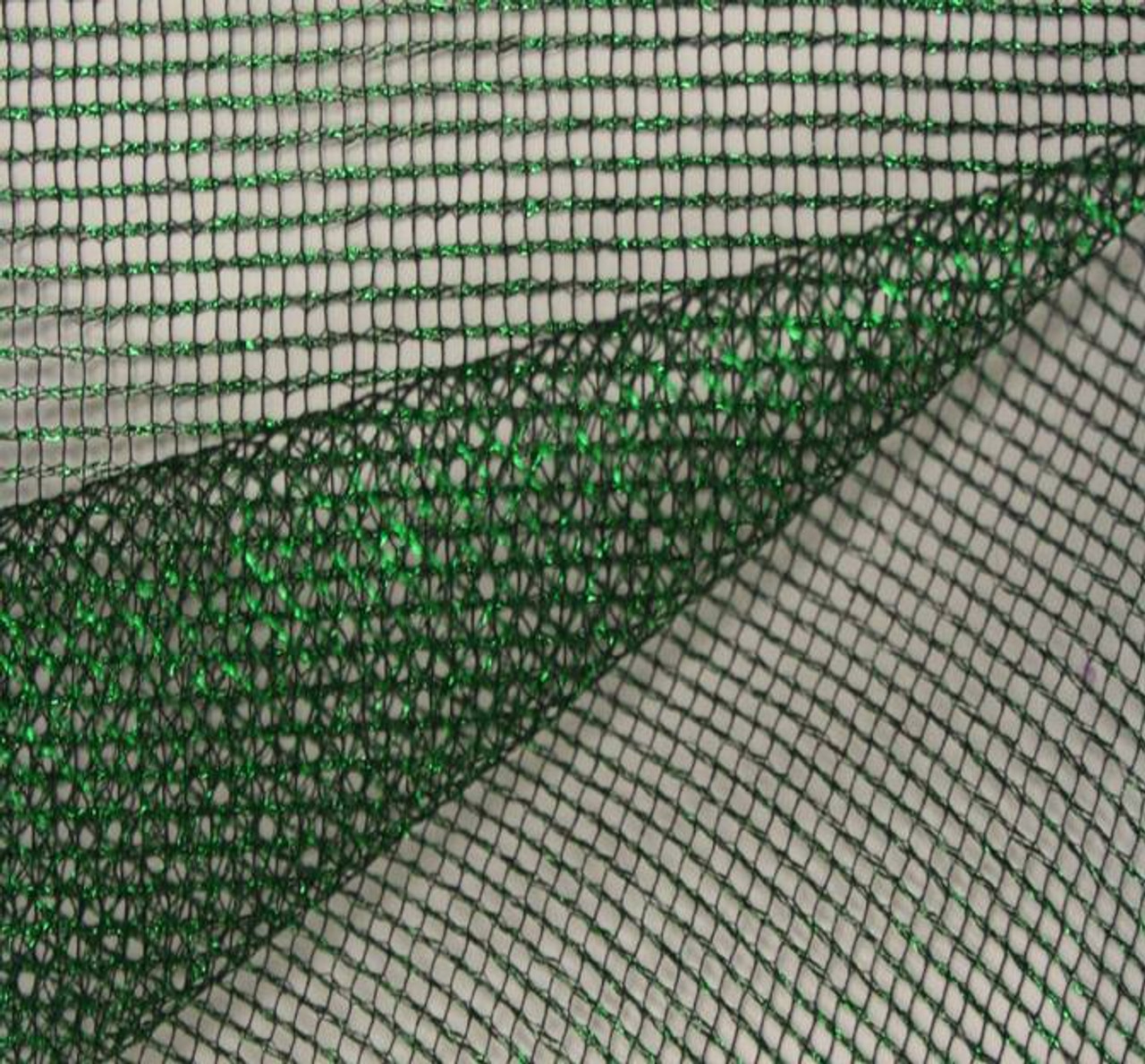 Metallic Poly Mesh W/Foil Green/Blk Width 55/56 Apparel Fabric