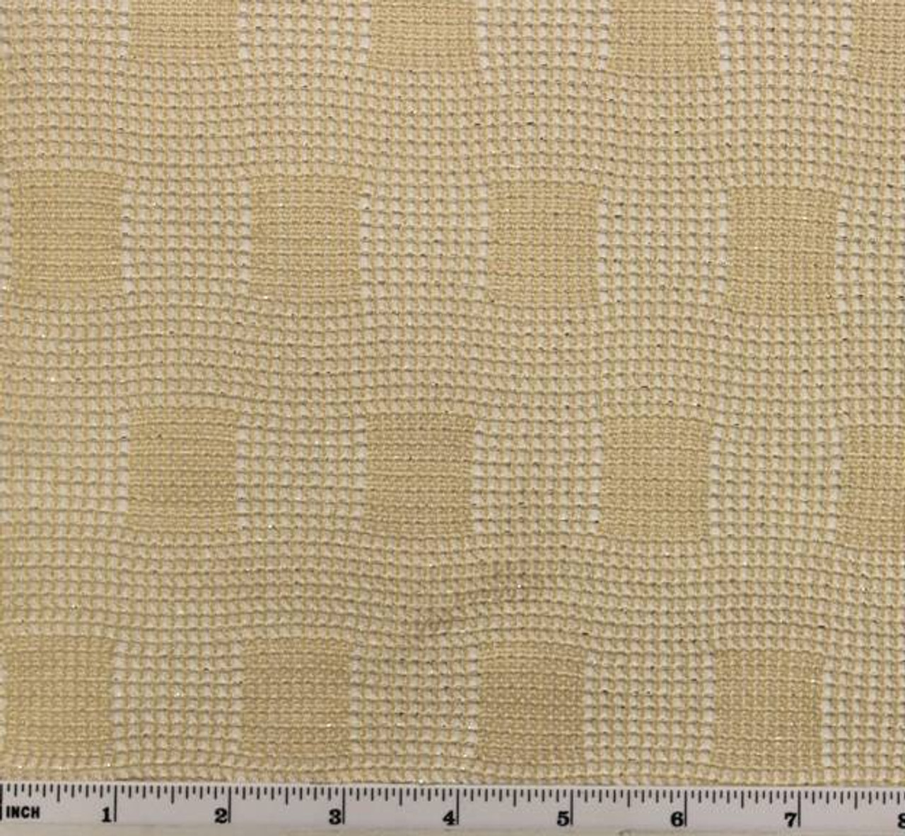 French Mesh Lace Cream/Silver Width 55/56 Apparel Fabric - Morex Fabrics