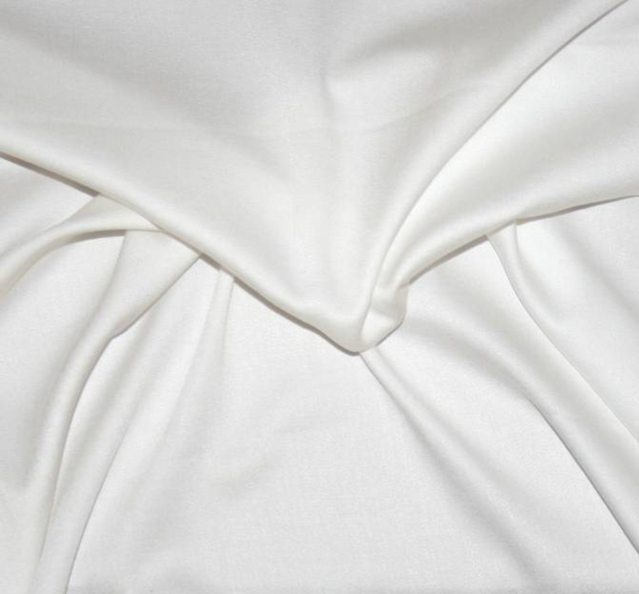 Rayon Satin Stretch Solid Ivory Width 53/54 Apparel Fabric