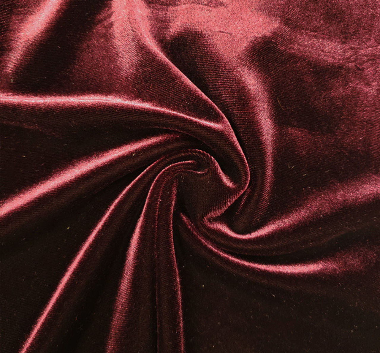  Stretch Panne Velvet Velour Burgundy, Fabric by the