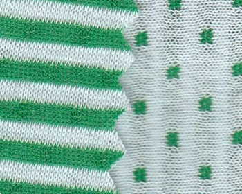 Double Knit Reversible Stripe and Dot 7M130 Green/White Width 54/55" Apparel Fabric
