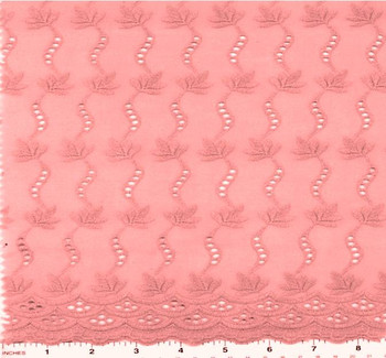 Eyelet Embroidery Pink 5K006 Width 41/42" Apparel Fabric Eyelet Embroidery Pink 5K006 Width 41/42" Apparel Fabric