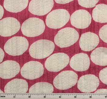 Crinkled Voile Dot Print Fuschia/White D#1D288 Width 48/50" Apparel Fabric