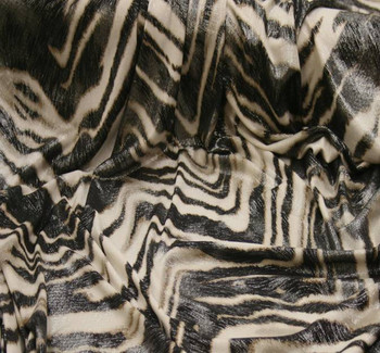 Poly Spandex 1D363 White/Brown w/Silver Foil Width 58/60" Apparel Fabric Poly Spandex 1D363 White/Brown w/Silver Foil Width 58/60" Apparel Fabric