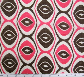 Cotton Voile Print 7M342 Pink/Brown Fabric, 56/58" wide - fabric detail view 2