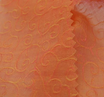 Organza Jacquard WG05016 Swirl Peach Fabric, 57/58" wide - fabric product image