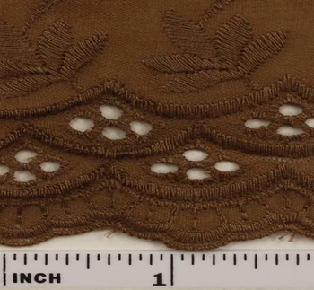Eyelet Embroidery Brown 5K006 Fabric, 41/42" wide - fabric product image