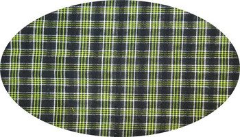 Cotton Yarn Dyed Brushed or Flat Black/Green Fabric, 40/42" wide - fabric product image