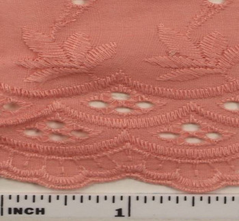 Eyelet Embroidery Peach 5K006 Width 41/42" Apparel Fabric Eyelet Embroidery Peach 5K006 Width 41/42" Apparel Fabric