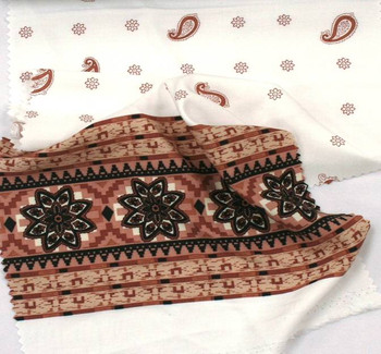Rayon Poplin Print 1D647 Off White/Pink 54/55" Fabric, 54/55" wide - fabric product image