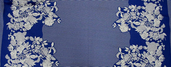 Jacquard Royal/Off White 1D531 Fabric, 52/54" wide - fabric detail view 2