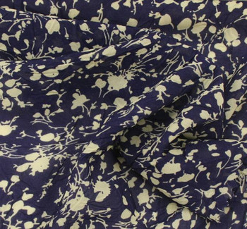Chiffon Crinkle Print D#849-13132 Navy/Yellow