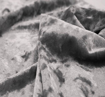 Stretch Velvet Crushed Grey Fabric, 58/60" wide - fabric product image