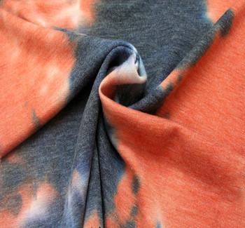 French Terry Tie Dye 1D1426 Black Rust Fabric, 58/60" wide - fabric product image