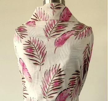 Rayon Linen 1D1243 Pink/Mustard Fabric, 53/54" wide - fabric detail view 2