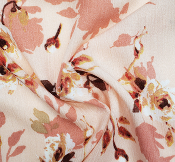 Rayon Crinkle 1D1492 Coral/Gold