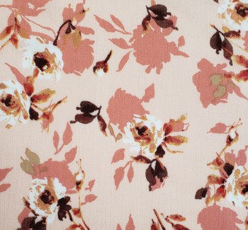 Rayon Crinkle 1D1492 Coral/Gold Fabric, 50/52" wide - fabric detail view 2