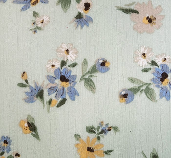Rayon Crinkle 1D1583 Butterfly Green Fabric, 50/52" wide - fabric detail view 2