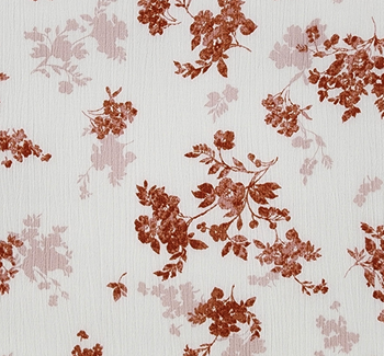 Rayon Crinkle 1D1529 Ivory/Orange Fabric, 50/52" wide - fabric detail view 2