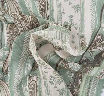 Yoryu Chiffon 1D1663 Reseda Green Fabric, 56/58" wide - fabric detail view 2