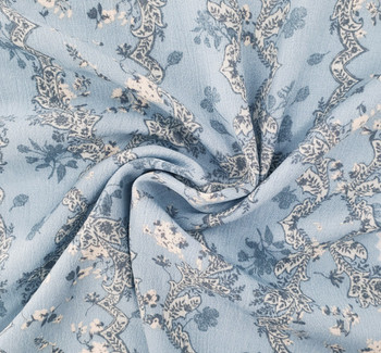 Rayon Crinkle 1D1717 Denim Blue Fabric, 50/52" wide - fabric detail view 2