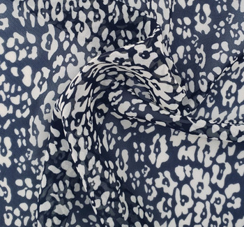 Hi Multi Chiffon 1D1354 Navy/Ivory Fabric, 58/60" wide - fabric product image
