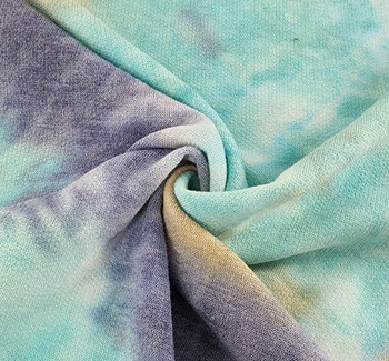 French Terry TD1002 Turquoise Indigo Sand Fabric, 58/60" wide - fabric product image