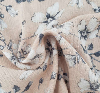 Rayon Crinkle 1D1482 Tan Width 50/52" Apparel Fabric