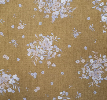 Rayon Crinkle 1D1267 Mustard Gold Fabric, 50/52" wide - fabric detail view 2