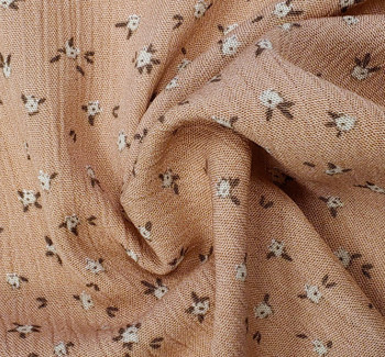 Rayon Crinkle 1D1614 Sandstone Fabric, 50/52" wide - fabric detail view 3