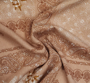 Rayon Crinkle 1D1478 Sandstone Fabric, 50/52" wide - fabric detail view 3