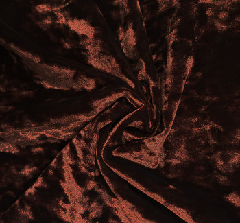 Stretch Velvet Crushed Rust Fabric, 58/60" wide - fabric product image