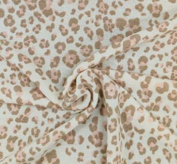 French Terry T/R Juri S/P 1D1522 Ivory/Blush/Mocha Fabric, 58/60" wide - fabric product image