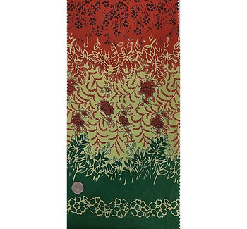 Cotton Voile 0H017 Double Border Green/Orange Cotton Voile 0H017 Double Border Green/Orange