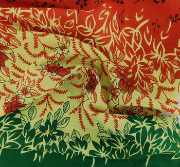 Cotton Voile 0H017 Double Border Green/Orange Cotton Voile 0H017 Double Border Green/Orange