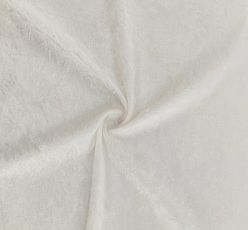 Crushed Panne Velour Ivory fabric by the yard, 58/60 inches wide