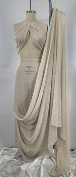 Poly Clip Dot Chiffon 1D1330 Beige/Charcoal